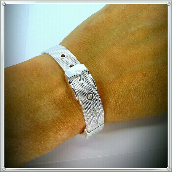 Silver belt buckle bracelet NEW - Picture 5 of 8